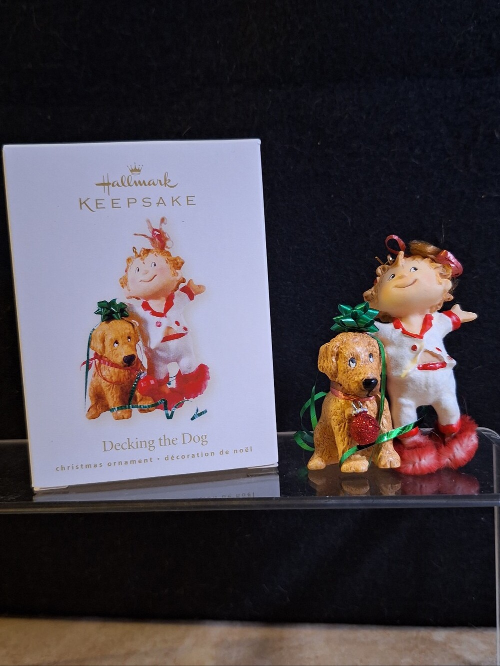 Hallmark Keepsake 2008 Christmas Ornament Decking The Dog 2.5" Tinsel Dog Puppy